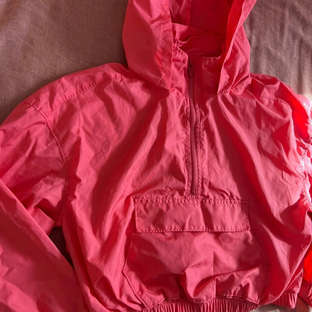 Girls Old Navy coral windbreaker L 10-12